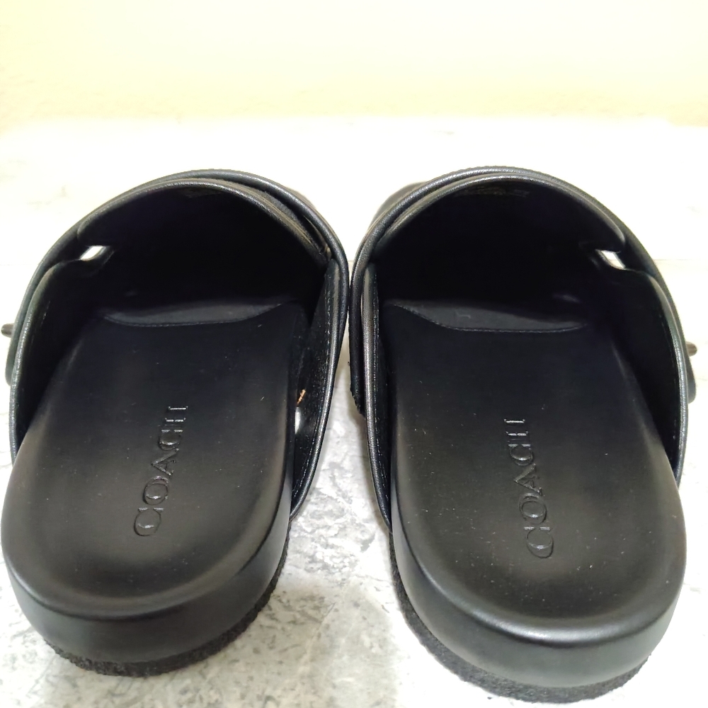 Coach Signature Canvas Mule Slides Black Slip On Slippers Women’s Size 10 - Picture 7 of 8